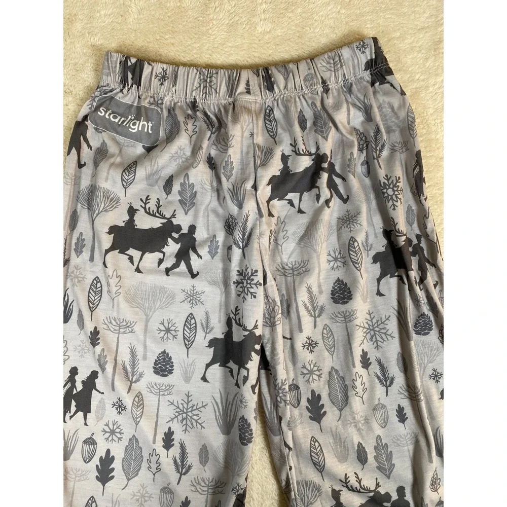 Disney Frozen Starlight Pajama Pants Women's X-Large Lounge Gray Leg Buttons - Picture 8 of 8